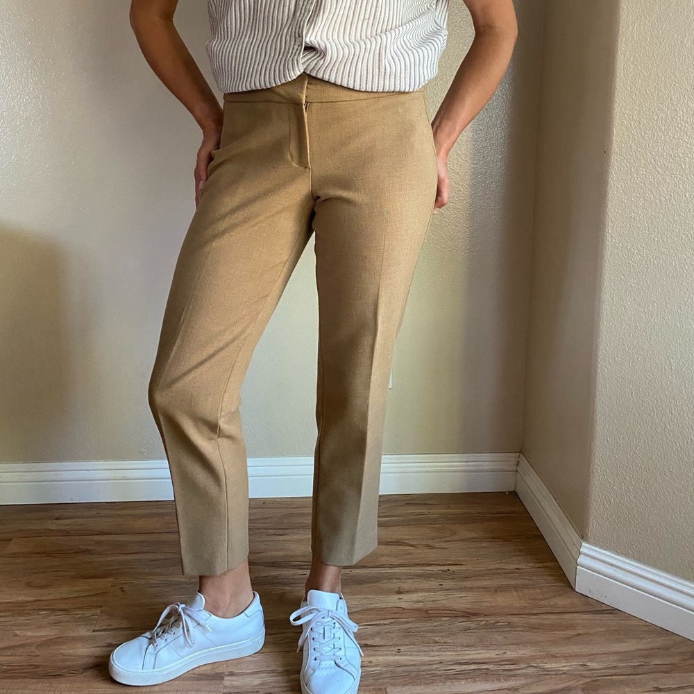 Cropped straight leg trousers